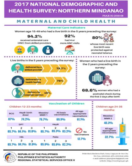 2017 National Demographic & Health Survey: Northern Mindanao [Maternal & Child Health]