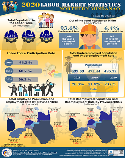2020 Labor Market Statistics in Northern Mindanao